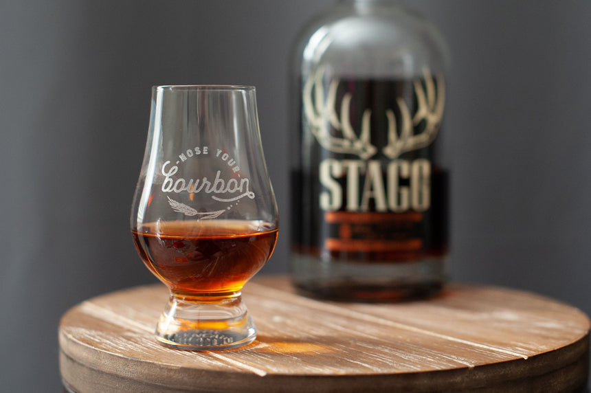 Bourbon tasting glass, close up