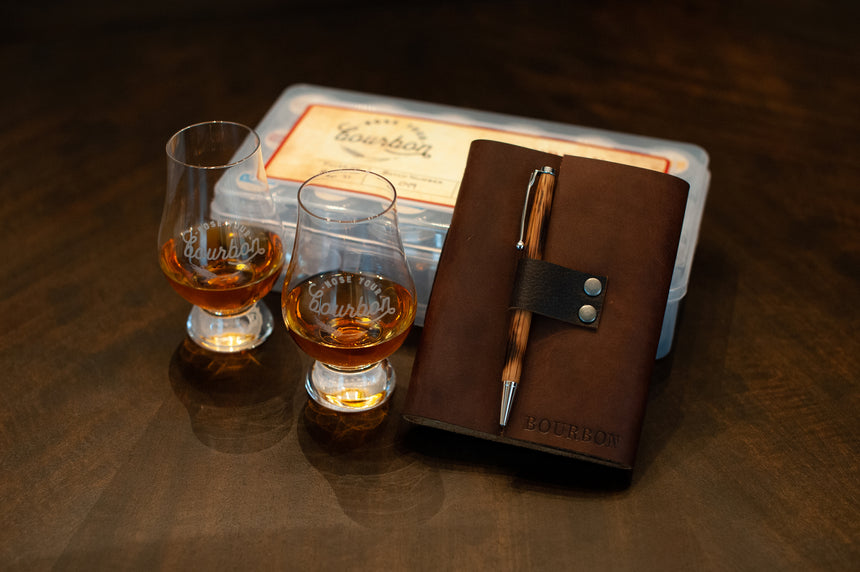 Bourbon Nosing Kit Glasses and Journal