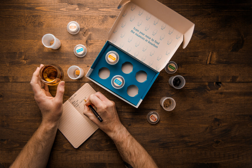 Bourbon Nosing Sample Kit, In Use