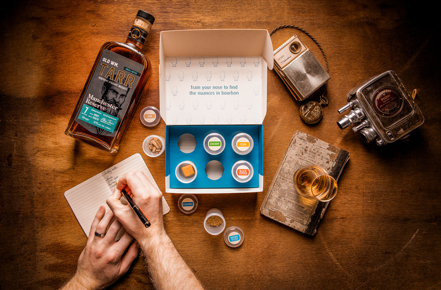 Bourbon Nosing Sample Kit, Taking Notes