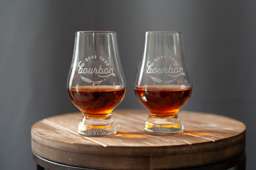 Two Bourbon Tasting Glasses Up Close